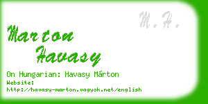 marton havasy business card
